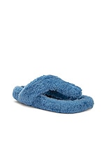 Loewe Ease Shearling Sandal in Light Denim, view 2, click to view large image.