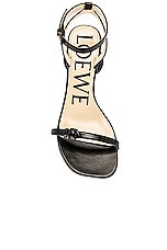 Loewe Petal Brush Heel Sandal in Black, view 4, click to view large image.