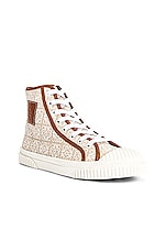 Loewe High Top Sneaker in Natural & White, view 2, click to view large image.