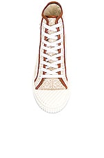 Loewe High Top Sneaker in Natural & White, view 4, click to view large image.