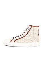 Loewe High Top Sneaker in Natural & White, view 5, click to view large image.