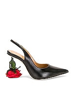Loewe Rose 100 Sling Back Heel in Black, view 1, click to view large image.