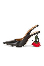 Loewe Rose 100 Sling Back Heel in Black, view 5, click to view large image.