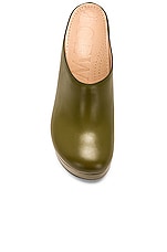 Loewe Terra 110 Wedge Clog in Olive, view 4, click to view large image.