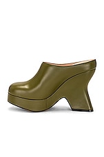 Loewe Terra 110 Wedge Clog in Olive, view 5, click to view large image.