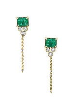 Logan Hollowell Emerald Triple Twinkle Chain Earrings , view 1, click to view large image.