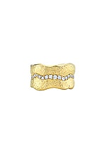 Logan Hollowell Atlantis Single Row Diamond Ring in 18k Yellow Gold & White Diamonds, view 1, click to view large image.