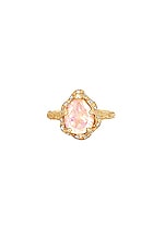 Logan Hollowell Baby Queen Water Drop Morganite Ring in Gold, view 1, click to view large image.