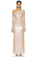 LPA Aniella Gown in Champagne, view 1, click to view large image.