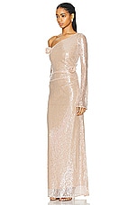 LPA Aniella Gown in Champagne, view 3, click to view large image.