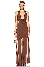 LPA Estelle Maxi Dress in Chocolate, view 1, click to view large image.