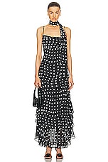LPA Giulia Maxi Dress in Black And Cream, view 2, click to view large image.