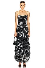 LPA Giulia Maxi Dress in Black And Cream, view 3, click to view large image.