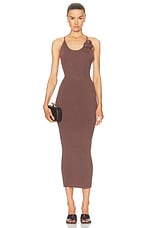 LPA Dara Rosette Midi Dress in Brown, view 1, click to view large image.