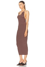 LPA Dara Rosette Midi Dress in Brown, view 3, click to view large image.