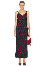 LPA Eliana Midi Dress in Black & Red, view 1, click to view large image.