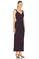 LPA Eliana Midi Dress in Black & Red, view 2, click to view large image.