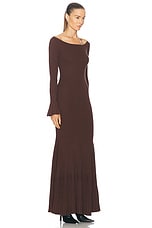 LPA Lainey Maxi Knit Dress in Chocolate Brown, view 2, click to view large image.