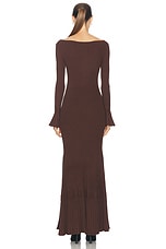 LPA Lainey Maxi Knit Dress in Chocolate Brown, view 3, click to view large image.