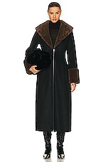 LPA Giovanna Coat in Black & Taupe, view 1, click to view large image.