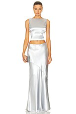 LPA Amalia Maxi Skirt in Silver, view 4, click to view large image.