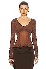 LPA Estelle Top in Chocolate, view 1, click to view large image.