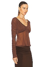 LPA Estelle Top in Chocolate, view 2, click to view large image.