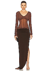 LPA Estelle Top in Chocolate, view 4, click to view large image.