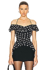 LPA Giulia Top in Black And Cream, view 1, click to view large image.