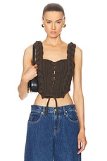 LPA Taylie Cable Corset in Brown, view 1, click to view large image.