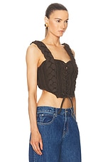 LPA Taylie Cable Corset in Brown, view 2, click to view large image.