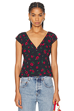 LPA Lina Top in Black & Red, view 2, click to view large image.
