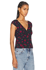 LPA Lina Top in Black & Red, view 3, click to view large image.
