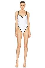 LPA Alessa One Piece in White & Black, view 1, click to view large image.
