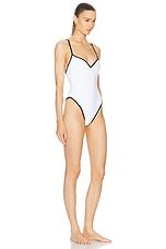 LPA Alessa One Piece in White & Black, view 2, click to view large image.