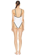 LPA Alessa One Piece in White & Black, view 3, click to view large image.
