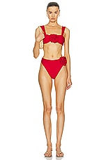 LPA Marjorie High Waist Bottom in Red, view 5, click to view large image.