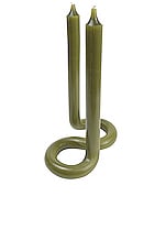 54 Celsius Twist Candle in Olive Green, view 1, click to view large image.
