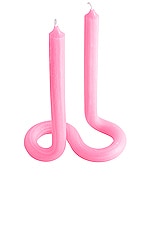 54 Celsius Lex Pott Twist Candle in Pink, view 1, click to view large image.