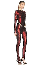LaQuan Smith Hip Cut Out Jumpsuit in Oxblood, view 2, click to view large image.