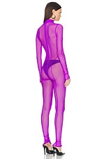 LaQuan Smith Long Sleeve Jumpsuit in Grape, view 3, click to view large image.