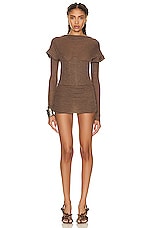 LaQuan Smith Boning Long Sleeve Dress in Ash, view 1, click to view large image.