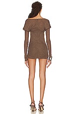 LaQuan Smith Boning Long Sleeve Dress in Ash, view 3, click to view large image.