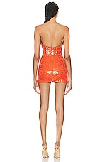 LaQuan Smith Strapless Mini Dress in Orange, view 3, click to view large image.