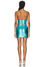 LaQuan Smith Strapless Cocktail Dress in Aqua, view 3, click to view large image.