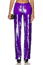LaQuan Smith Relaxed Fit Trouser in Grape, view 1, click to view large image.
