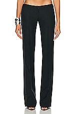 LaQuan Smith Low Rise Tuxedo Trouser in Black, view 1, click to view large image.