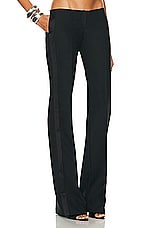 LaQuan Smith Low Rise Tuxedo Trouser in Black, view 2, click to view large image.