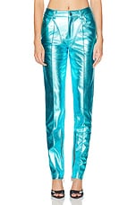 LaQuan Smith Tapered Zipper Detail Pant in Aqua, view 1, click to view large image.