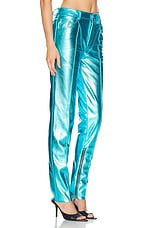 LaQuan Smith Tapered Zipper Detail Pant in Aqua, view 2, click to view large image.